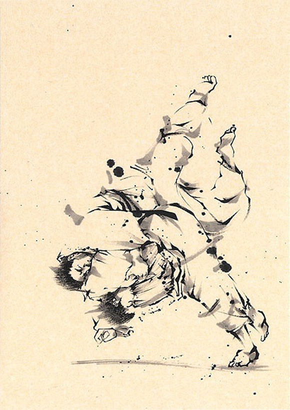 日本勝亦勇水墨功夫中华武术插画(四)