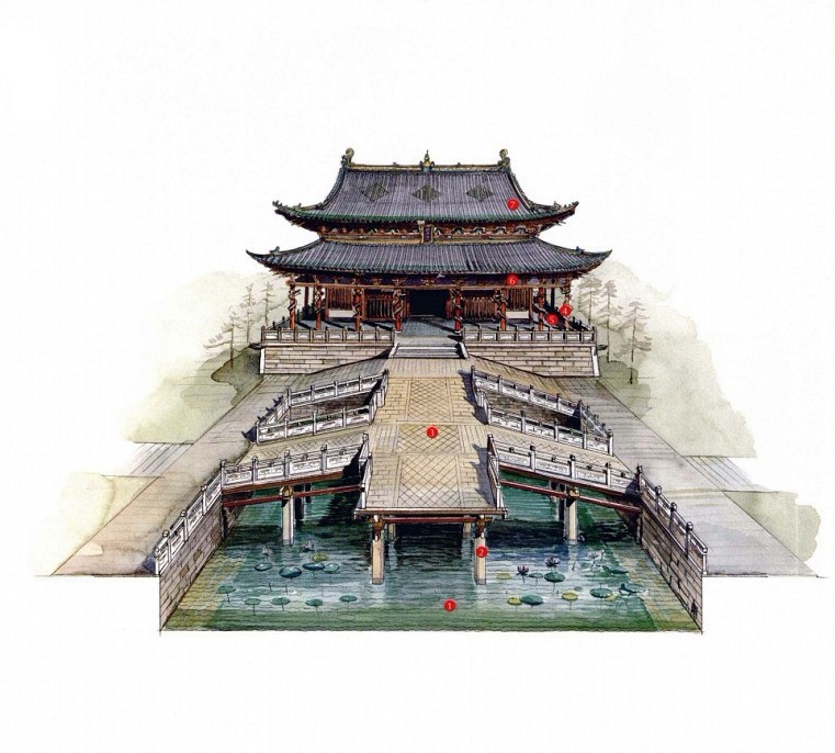 穿墙透壁,手绘中国古代经典古建筑
